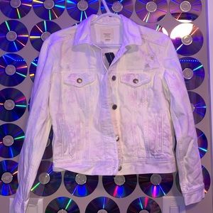 🦋3 for $20🦋 American Eagle White + Pink Tie-Dye Jean Jacket- XS